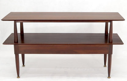 EstablishedLines Solid Cherry Two Tier Three Drawers Console Sofa Table Storage Shelf  Drawers