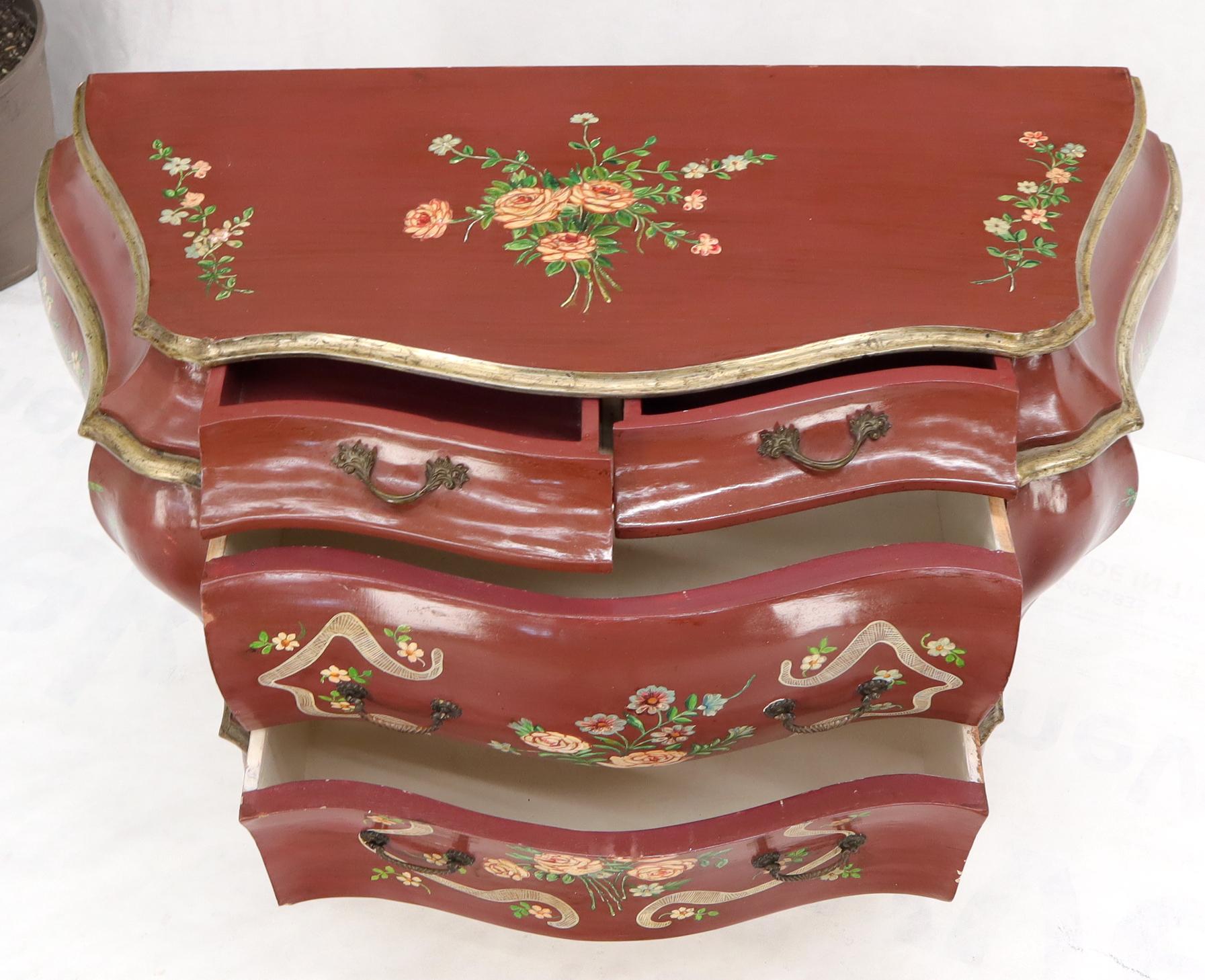 EstablishedLines Red Lacquer Painted Bombay Dresser Chest of Drawers