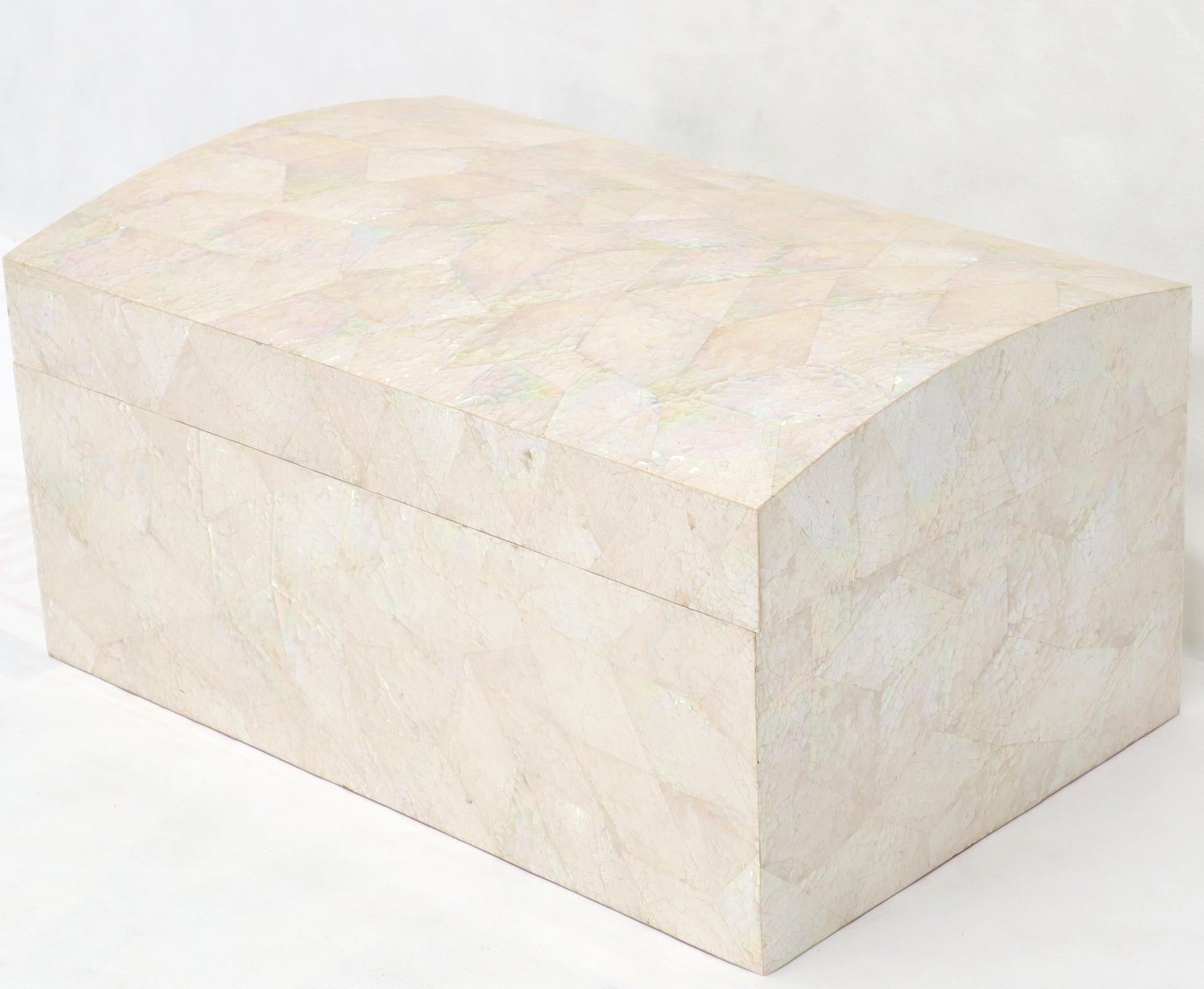 EstablishedLines Large Dome Shape Mother of Pearl Decorated Jewelry Box or Small Truck