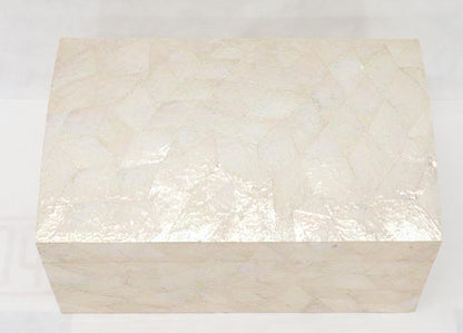 EstablishedLines Large Dome Shape Mother of Pearl Decorated Jewelry Box or Small Truck