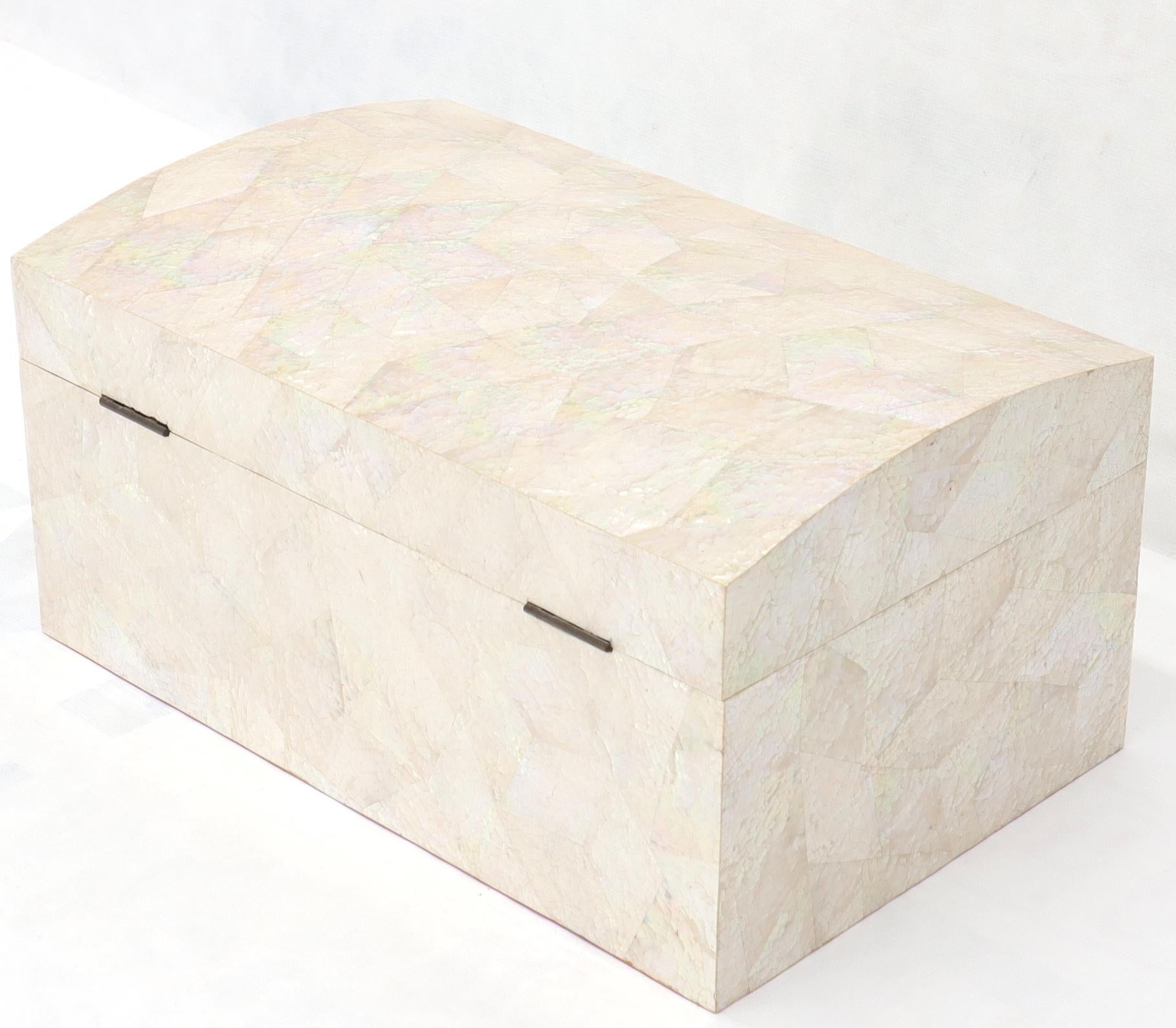 EstablishedLines Large Dome Shape Mother of Pearl Decorated Jewelry Box or Small Truck