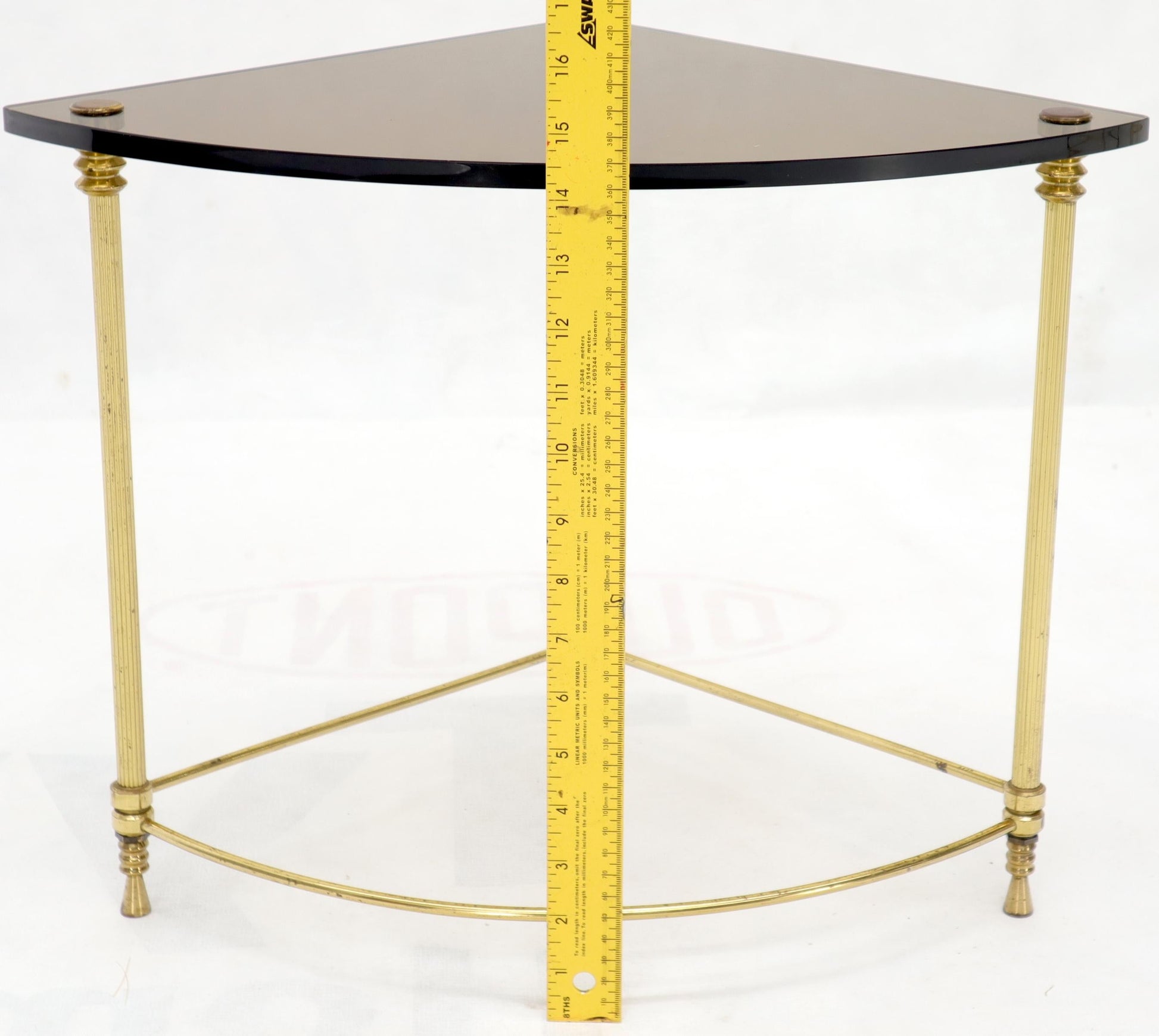 EstablishedLines Circular Round Smoked Glass Brass Legs Nesting Coffee Table