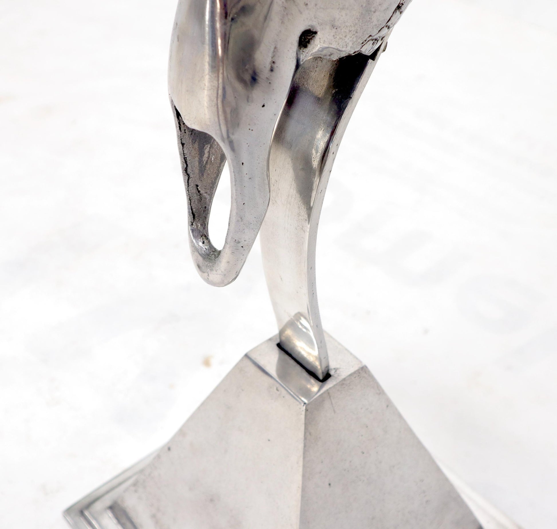 EstablishedLines Vintage Arthur Court Tall Sculpture of a Gazelle in Polished Aluminum