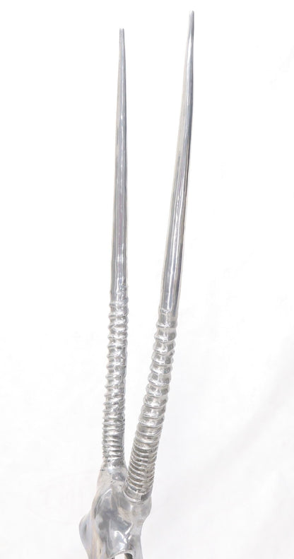 EstablishedLines Vintage Arthur Court Tall Sculpture of a Gazelle in Polished Aluminum