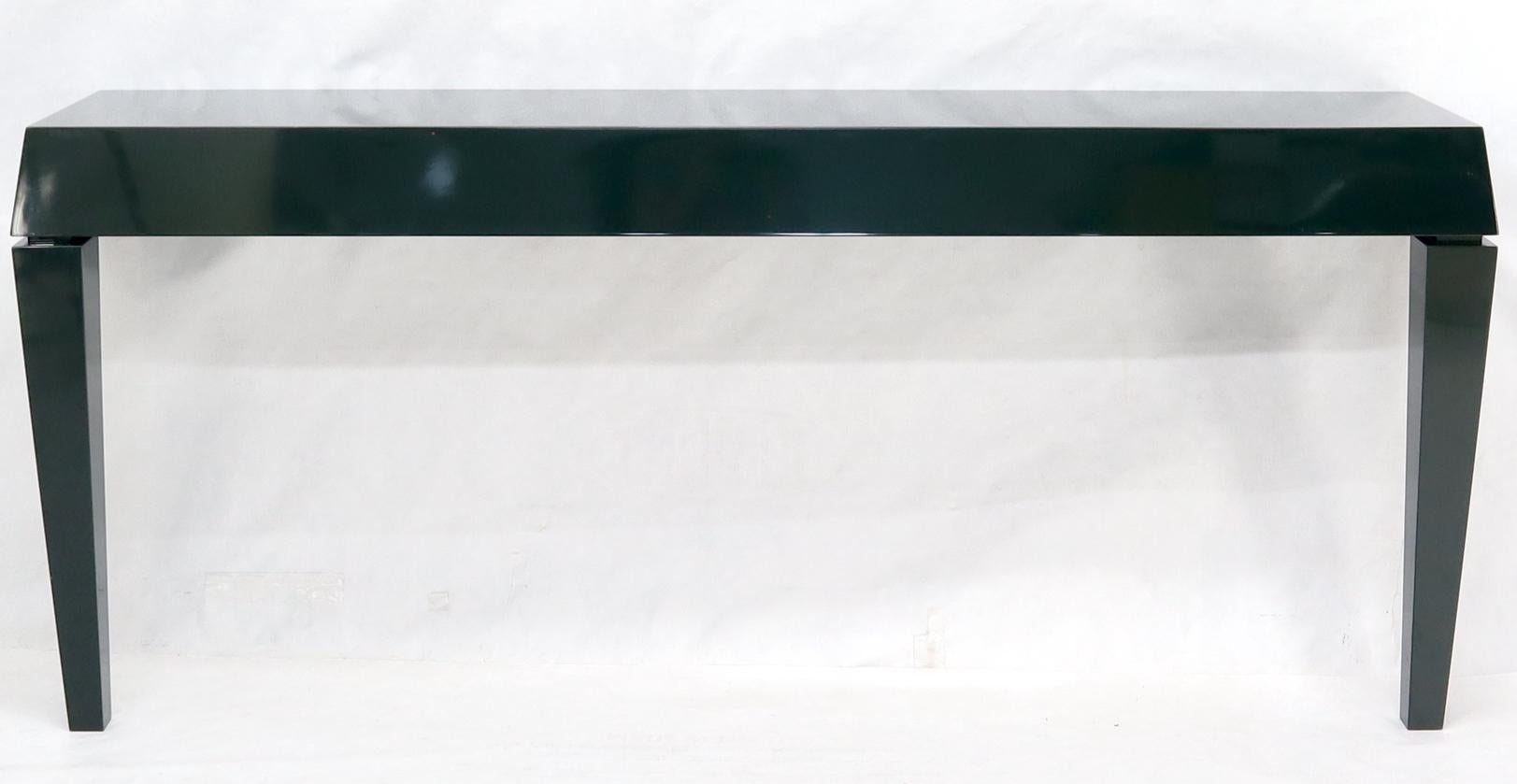 EstablishedLines Extra Long Dark Green Lacquer Console Wall Table