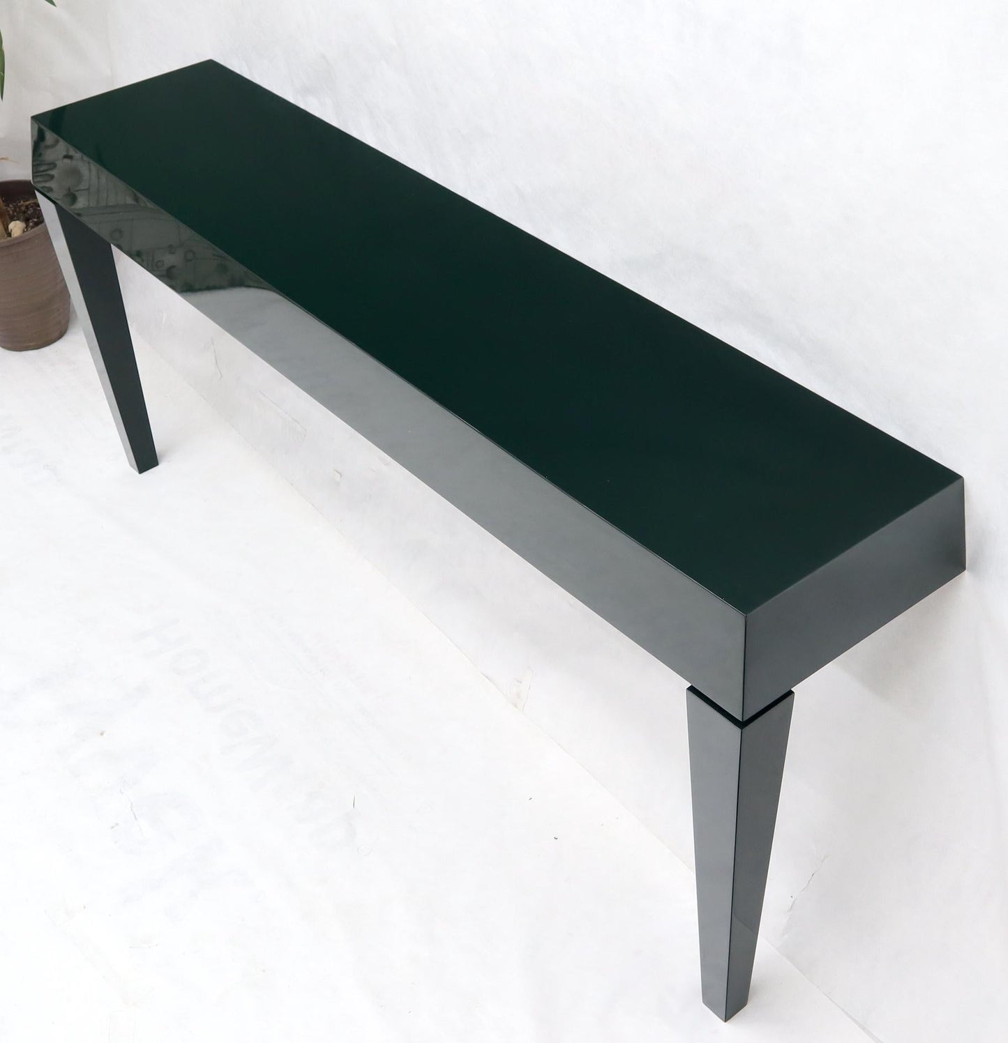EstablishedLines Extra Long Dark Green Lacquer Console Wall Table
