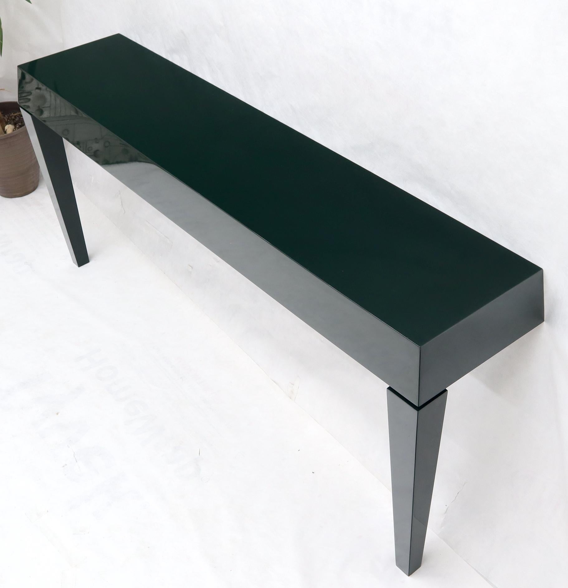 EstablishedLines Extra Long Dark Green Lacquer Console Wall Table