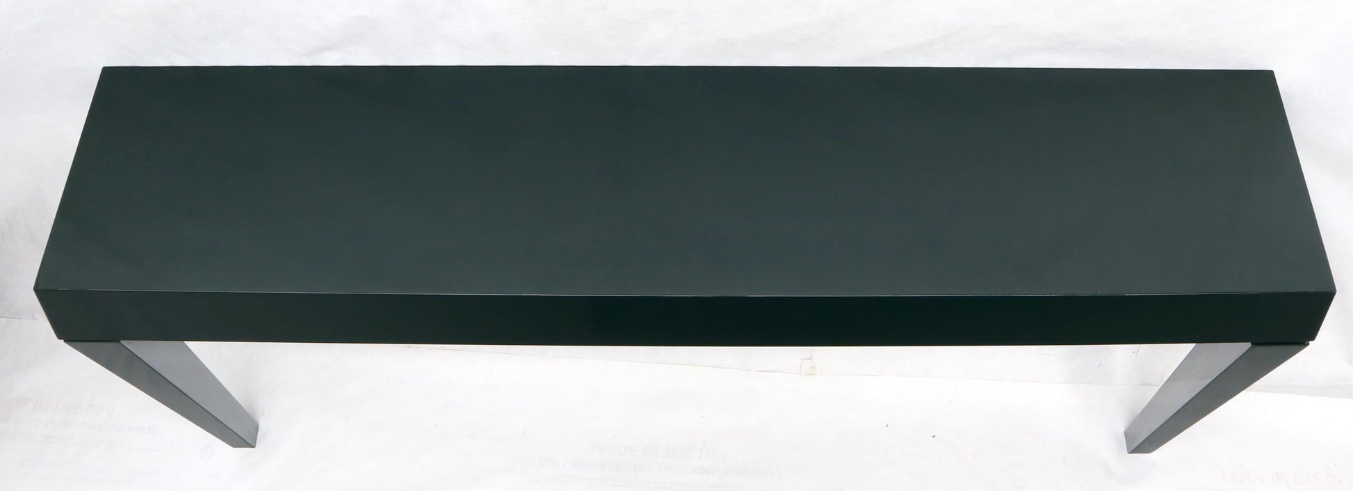 EstablishedLines Extra Long Dark Green Lacquer Console Wall Table