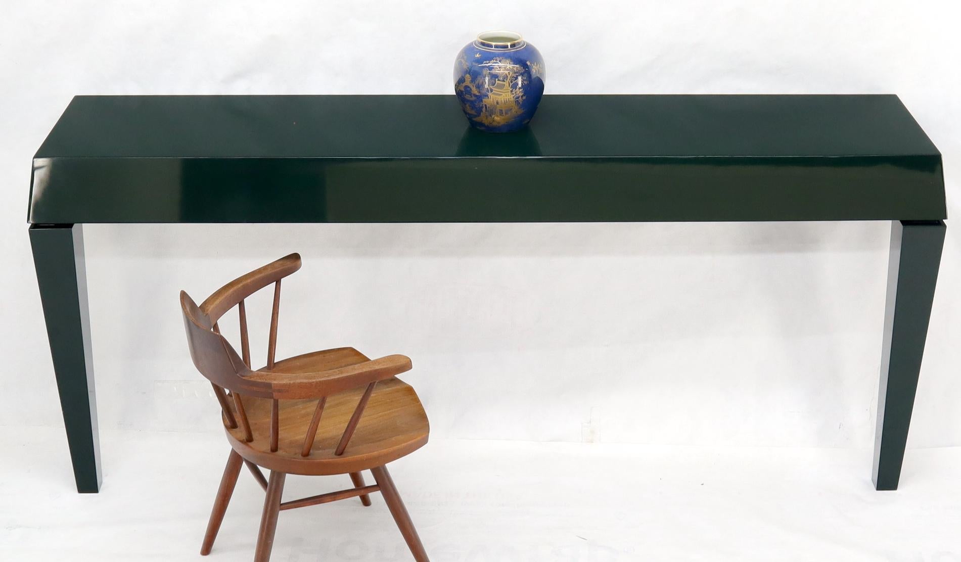 EstablishedLines Extra Long Dark Green Lacquer Console Wall Table
