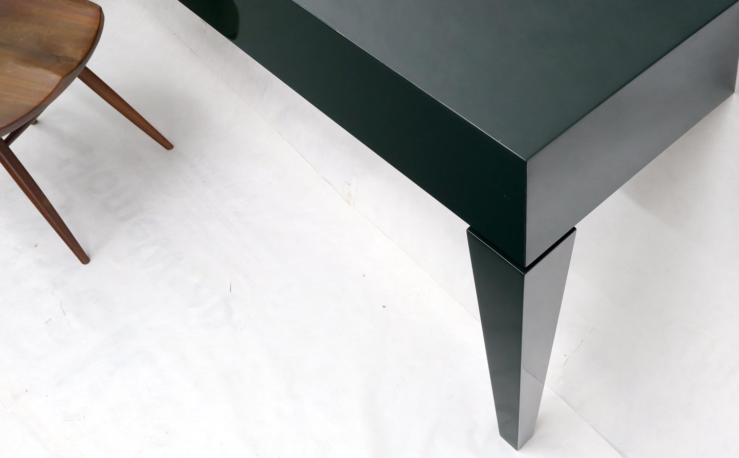 EstablishedLines Extra Long Dark Green Lacquer Console Wall Table