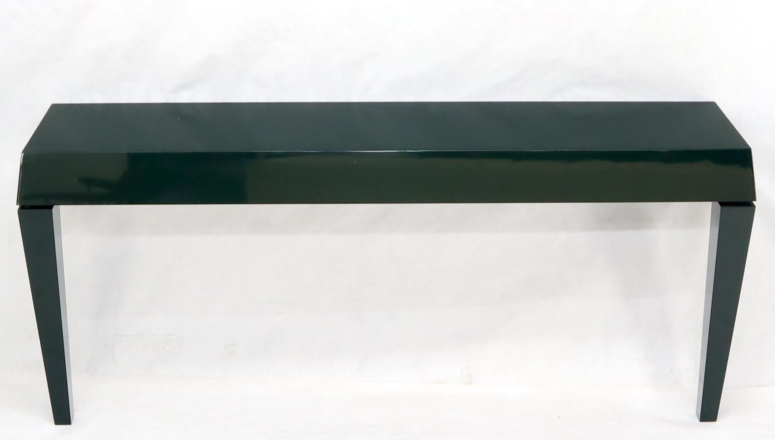 EstablishedLines Extra Long Dark Green Lacquer Console Wall Table