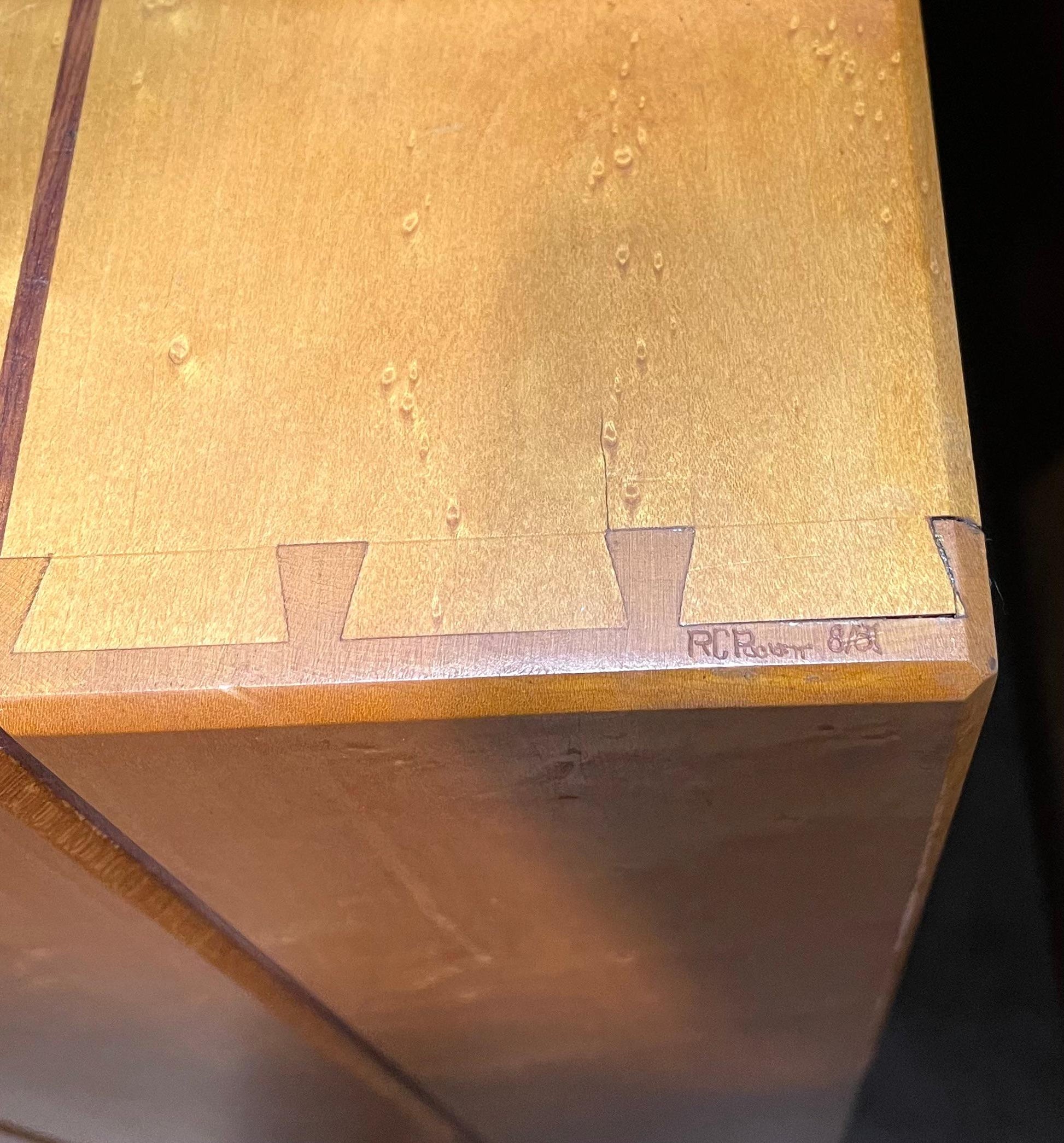 EstablishedLines Solid Birds Eye Curly Maple All Dovetailed Artists Signed Sideboard Server MINT!
