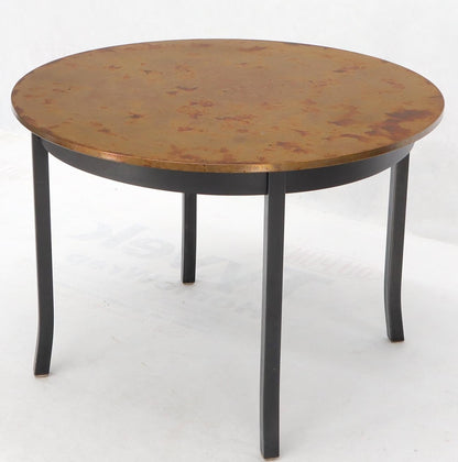 EstablishedLines Round Copper Top Black Metal Base Dining Table