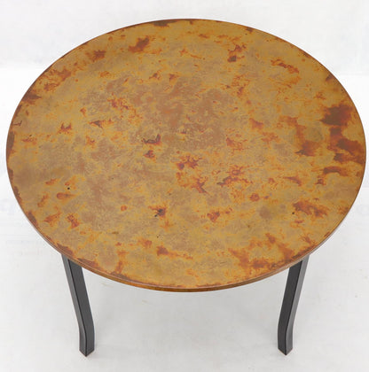 EstablishedLines Round Copper Top Black Metal Base Dining Table