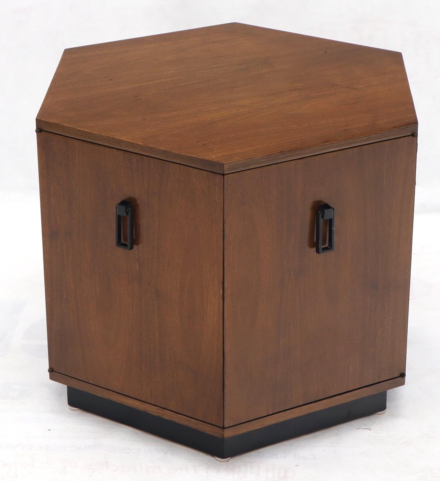 EstablishedLines Hexagon Shape Drop Pulls Cabinet End Table