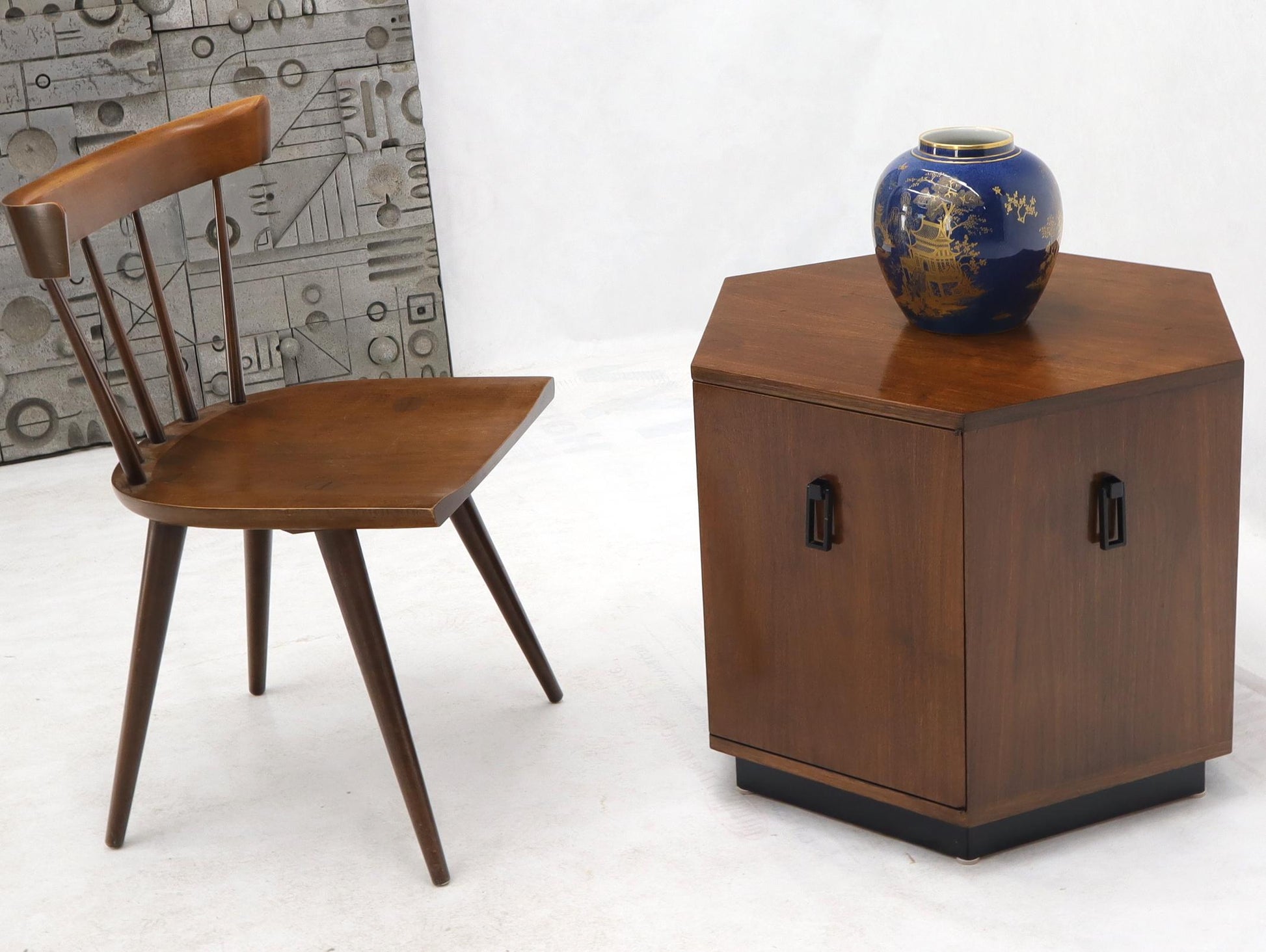 EstablishedLines Hexagon Shape Drop Pulls Cabinet End Table