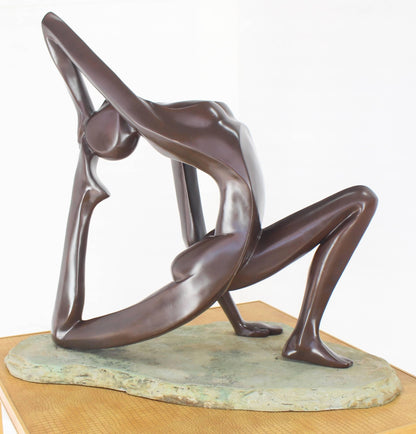 Large Abstract Sculpture of Stretching Nude Gymnast