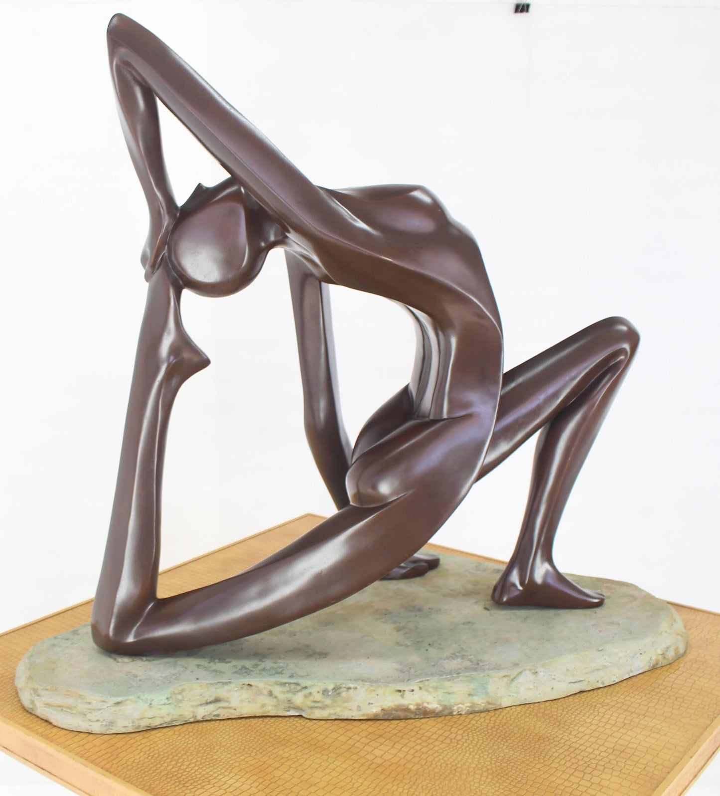 Large Abstract Sculpture of Stretching Nude Gymnast