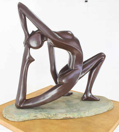 Large Abstract Sculpture of Stretching Nude Gymnast