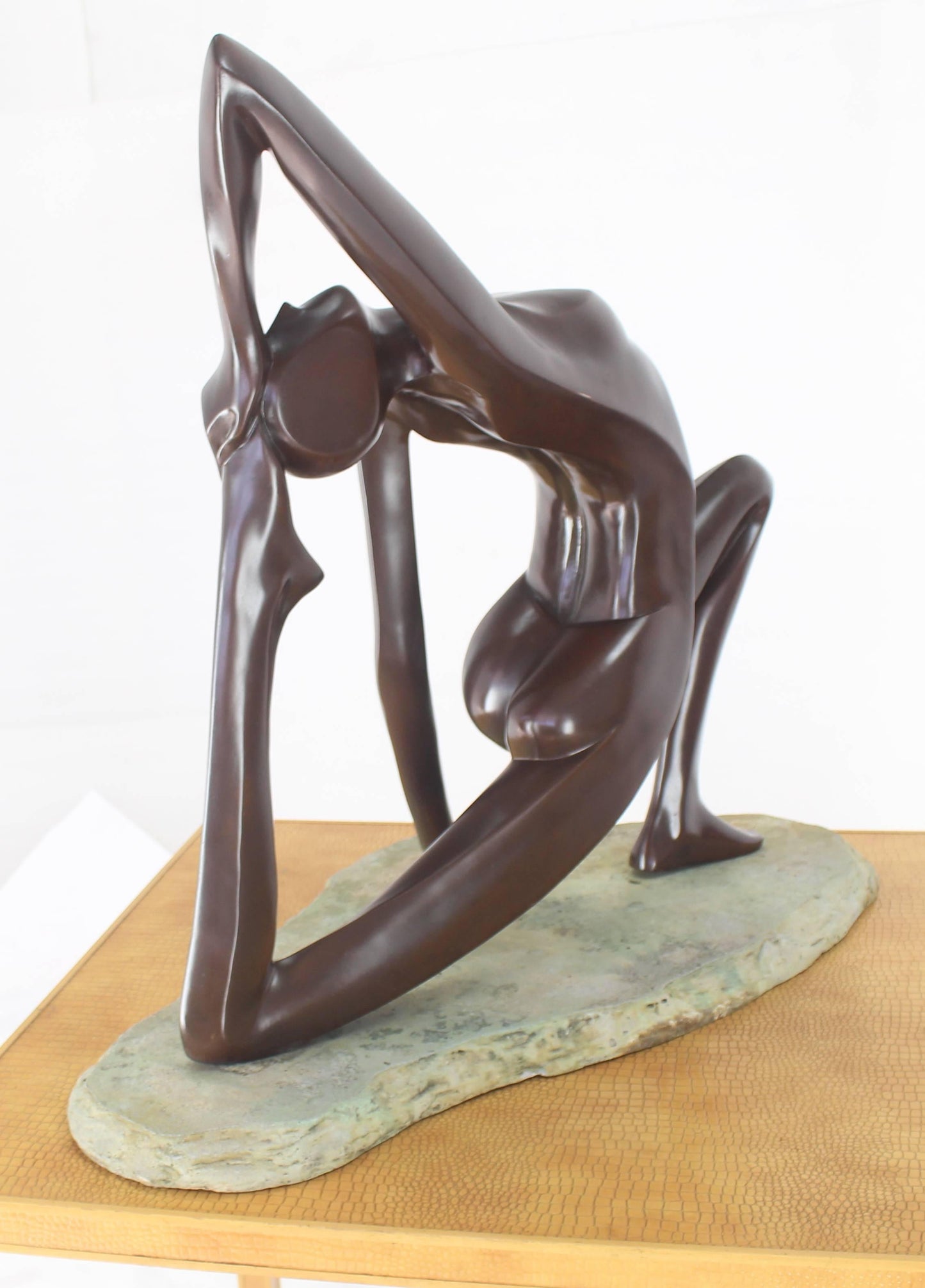 Large Abstract Sculpture of Stretching Nude Gymnast