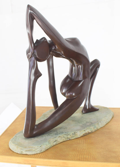 Large Abstract Sculpture of Stretching Nude Gymnast
