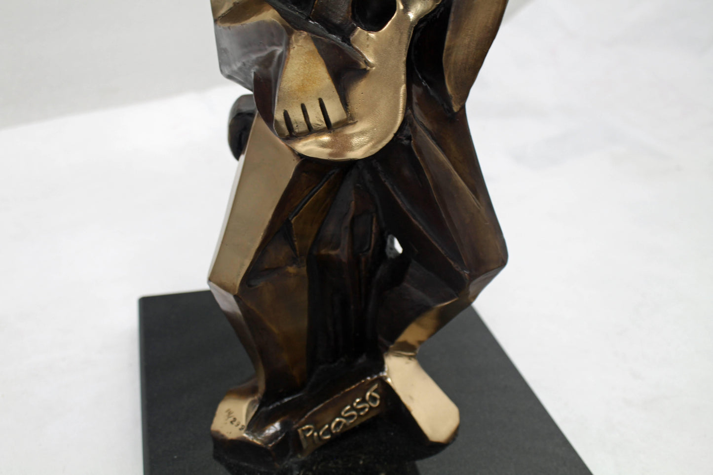 Bronze Abstract Guitarist Sculpture after Picasso Numbered