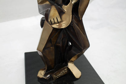 Bronze Abstract Guitarist Sculpture after Picasso Numbered