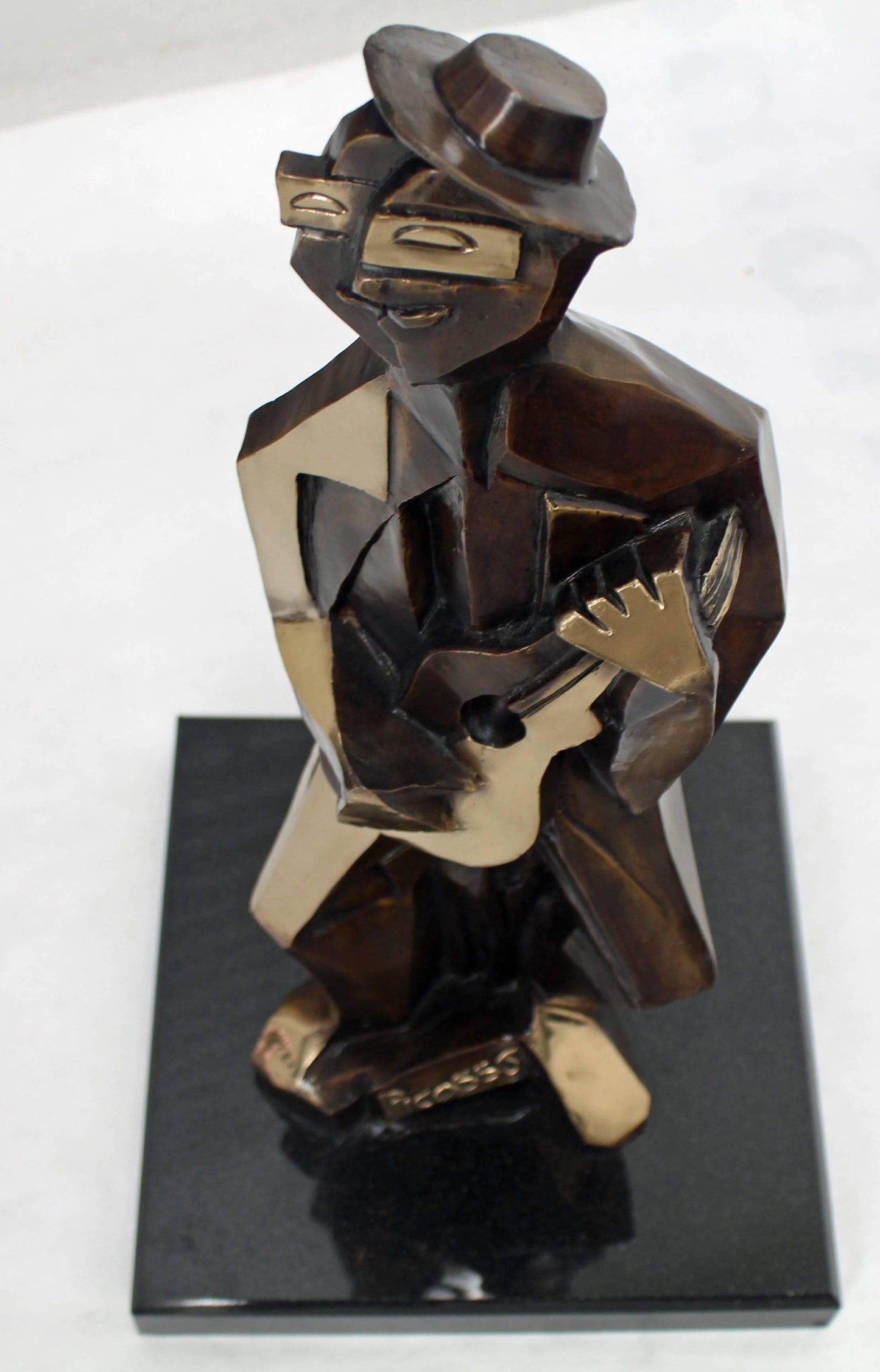 Bronze Abstract Guitarist Sculpture after Picasso Numbered