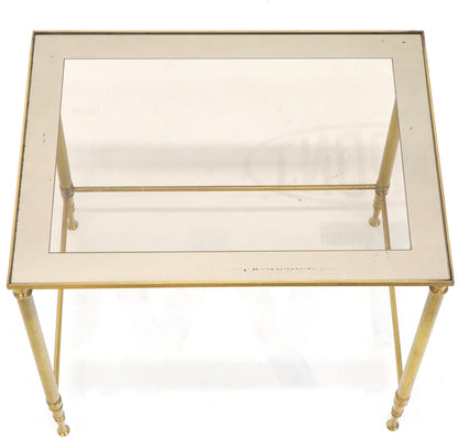 EstablishedLines Set of 3 Brass Mirrored Border Glass Tops Nesting Stacking Tables