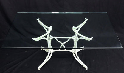 EstablishedLines Cast Aluminum Faux Bamboo Dining Table w/ 4 Matching Chairs Outdoors Green Vinyl