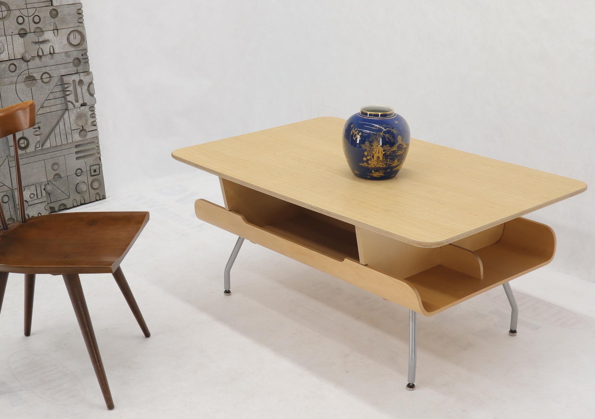 EstablishedLines Herman Miller Molded Plywood Magazine Rack Coffee Table