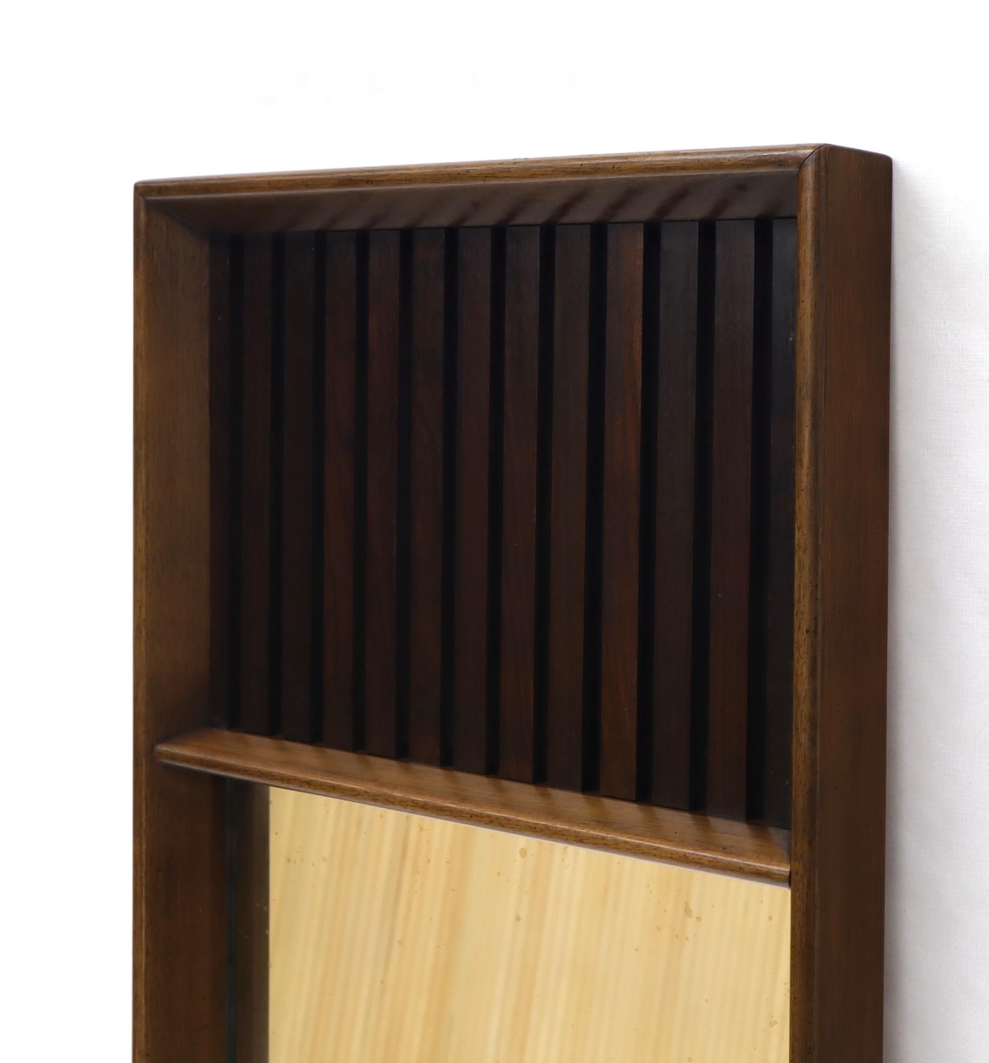 EstablishedLines Pair of Mid-Century Modern Rectangular Walnut Wall Mirrors