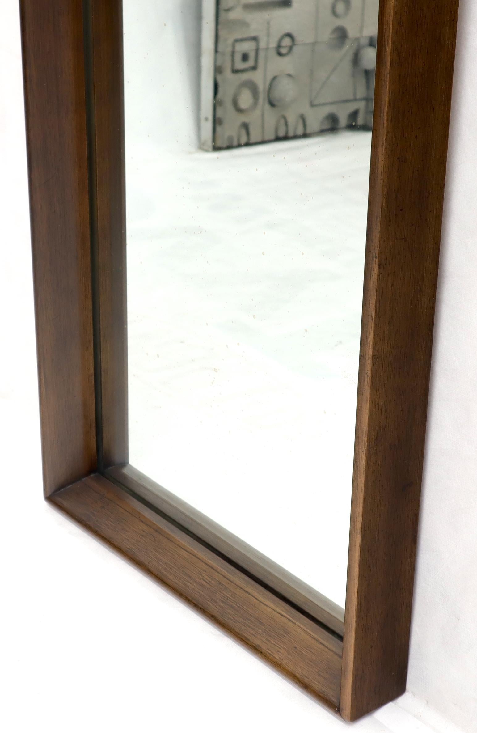 EstablishedLines Pair of Mid-Century Modern Rectangular Walnut Wall Mirrors