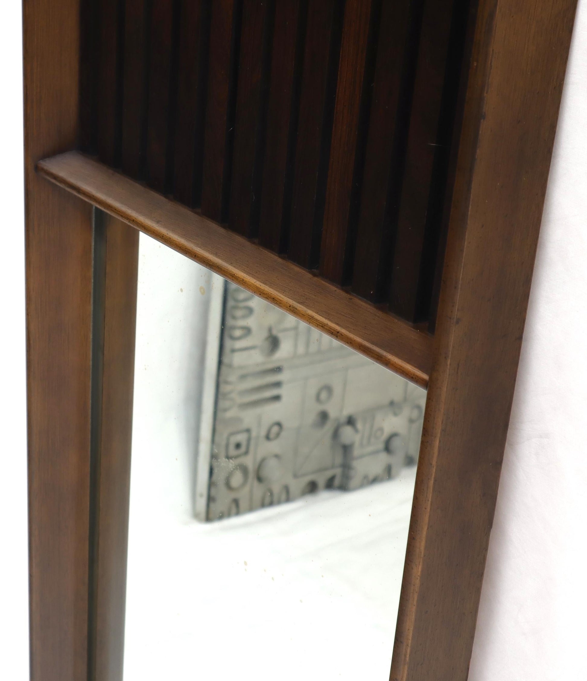 EstablishedLines Pair of Mid-Century Modern Rectangular Walnut Wall Mirrors
