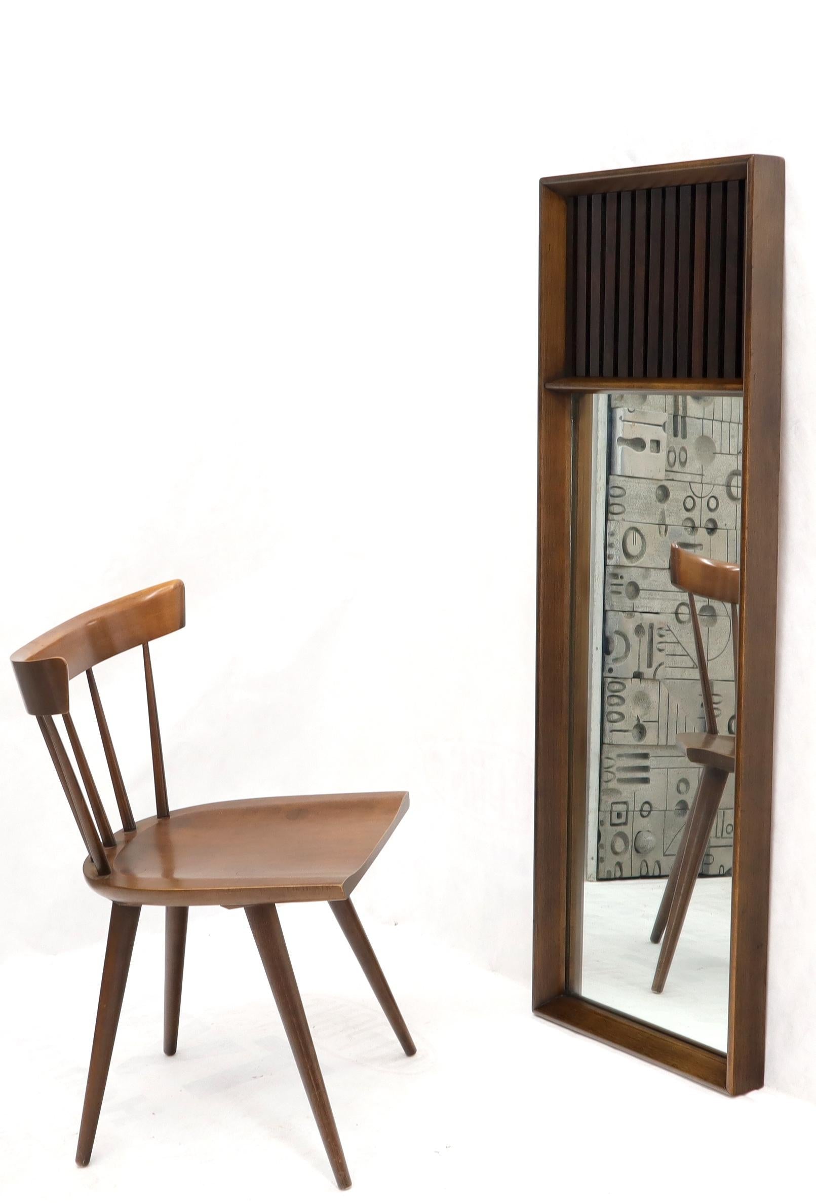 EstablishedLines Pair of Mid-Century Modern Rectangular Walnut Wall Mirrors