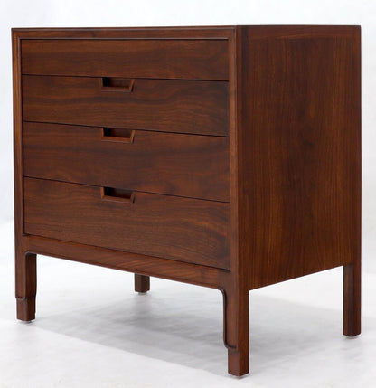 EstablishedLines John Stuart Walnut 4 Drawer Bachelor Chest Small Dresser