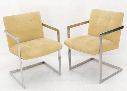 EstablishedLines Mid-Century Modern Chrome Set of 8 Chairs and Dining Conference Table