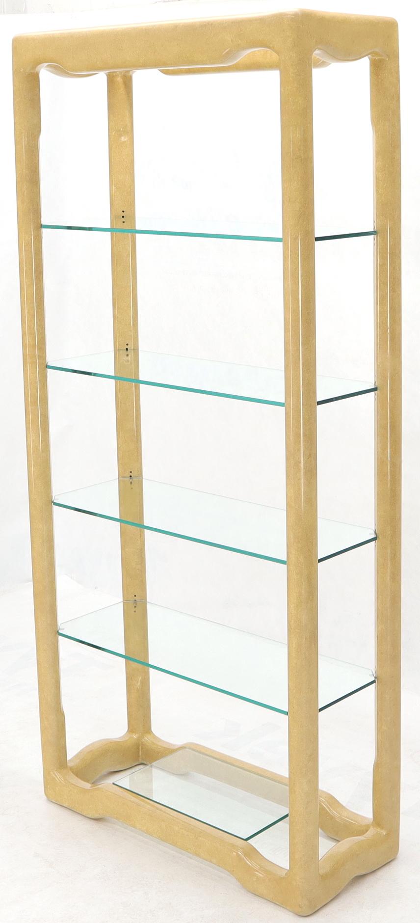EstablishedLines Faux Large Parchment Tall Étagère Shelving Unit