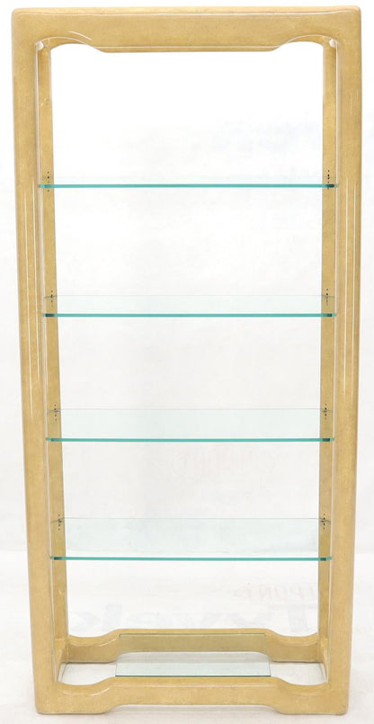 EstablishedLines Faux Large Parchment Tall Étagère Shelving Unit