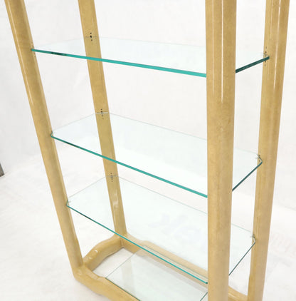 EstablishedLines Faux Large Parchment Tall Étagère Shelving Unit