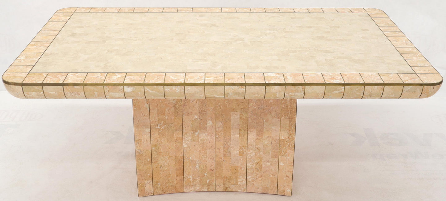EstablishedLines Brass & Tessellated Marble Stone Tile Top Dining Conference Tables