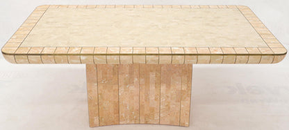 EstablishedLines Brass & Tessellated Marble Stone Tile Top Dining Conference Tables