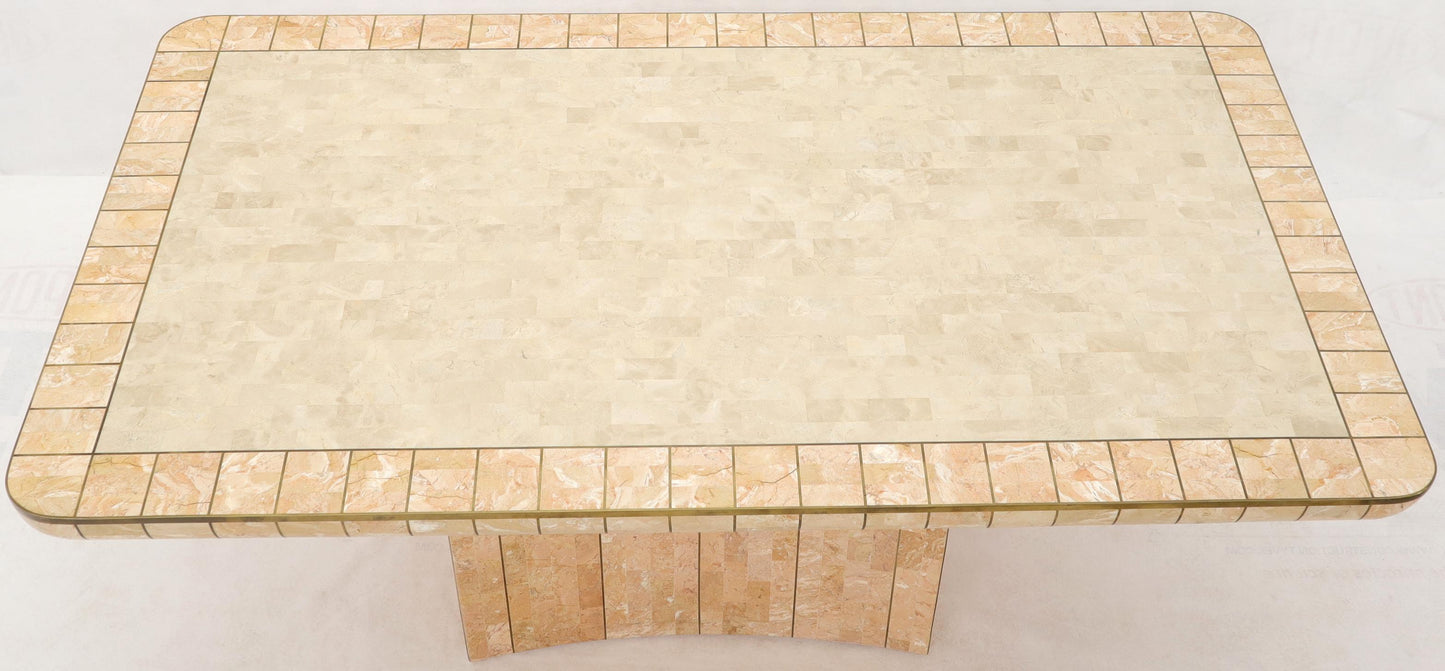 EstablishedLines Brass & Tessellated Marble Stone Tile Top Dining Conference Tables