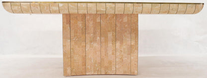EstablishedLines Brass & Tessellated Marble Stone Tile Top Dining Conference Tables