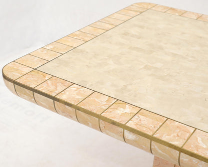 EstablishedLines Brass & Tessellated Marble Stone Tile Top Dining Conference Tables