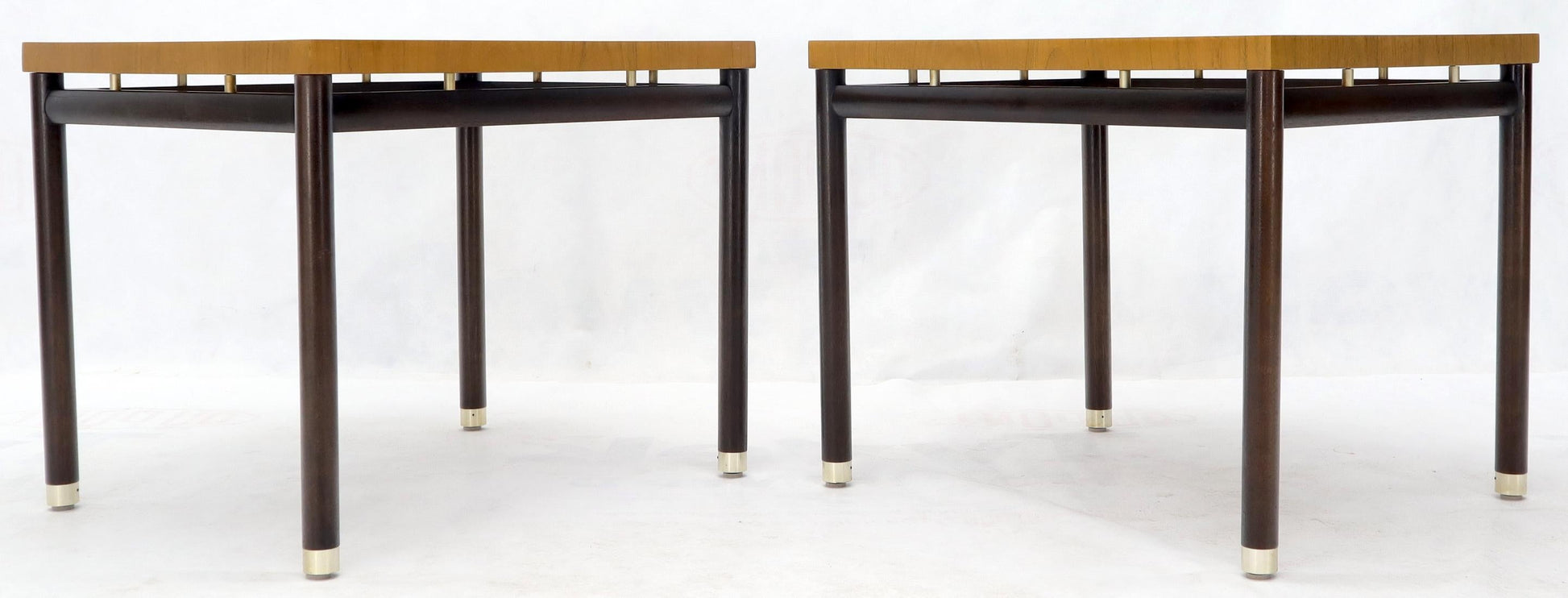 EstablishedLines Pair of John Stuart Ebonized Bases Floating Tops End Side Tables