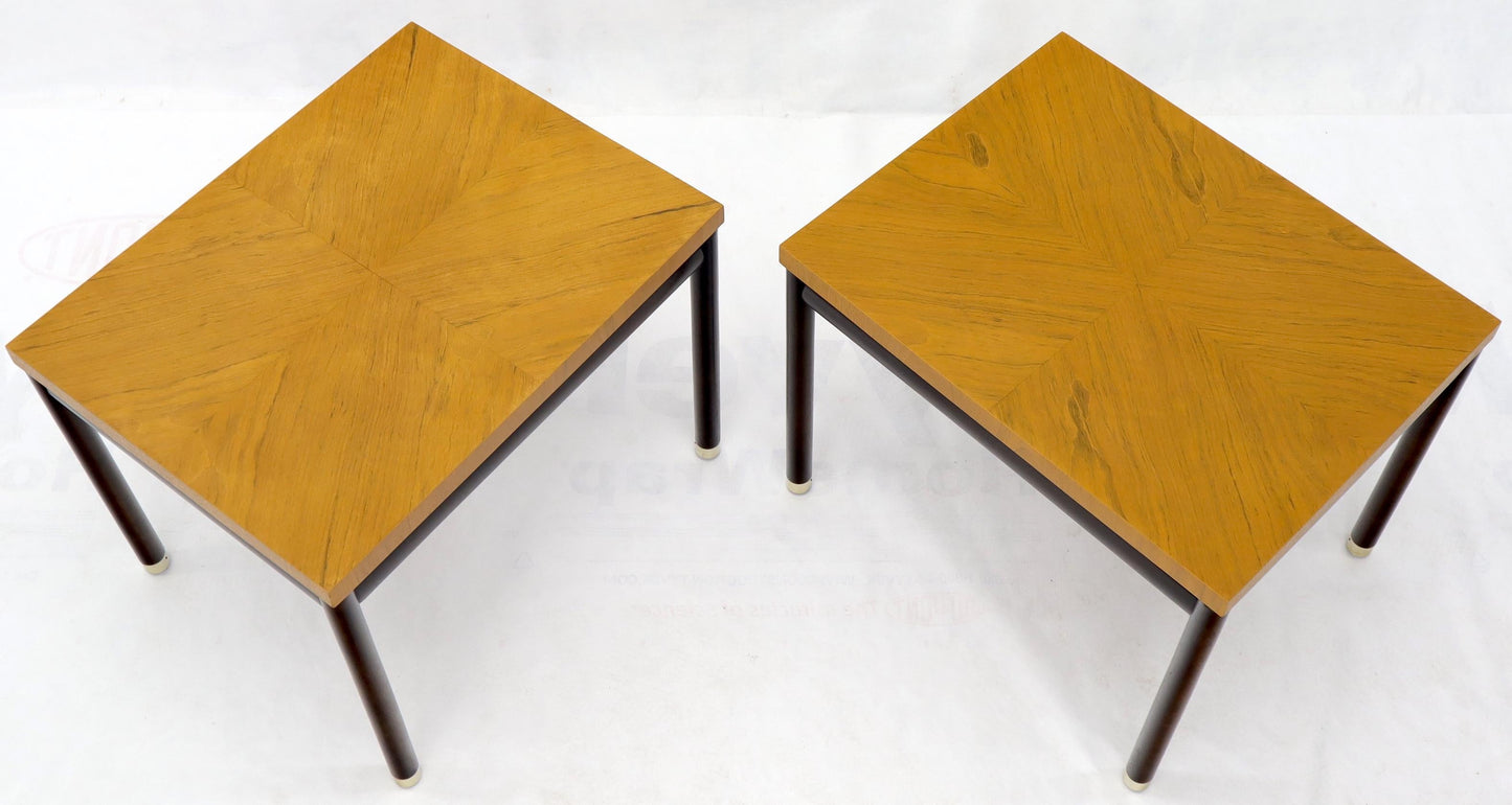 EstablishedLines Pair of John Stuart Ebonized Bases Floating Tops End Side Tables