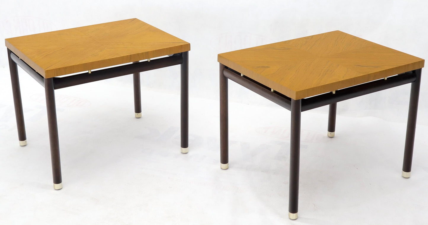 EstablishedLines Pair of John Stuart Ebonized Bases Floating Tops End Side Tables