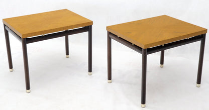 EstablishedLines Pair of John Stuart Ebonized Bases Floating Tops End Side Tables