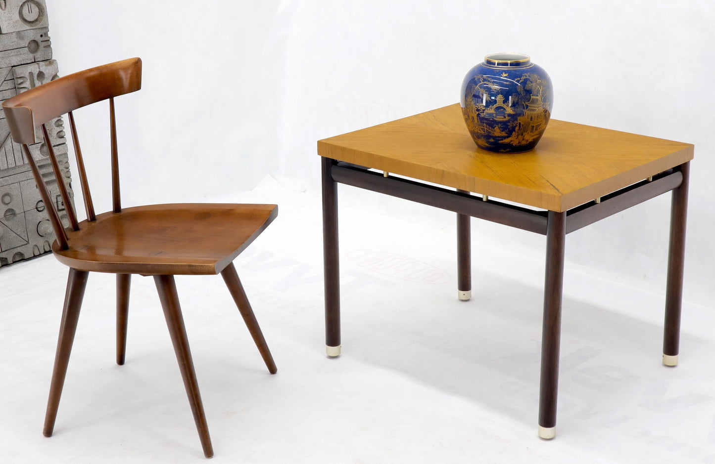 EstablishedLines Pair of John Stuart Ebonized Bases Floating Tops End Side Tables